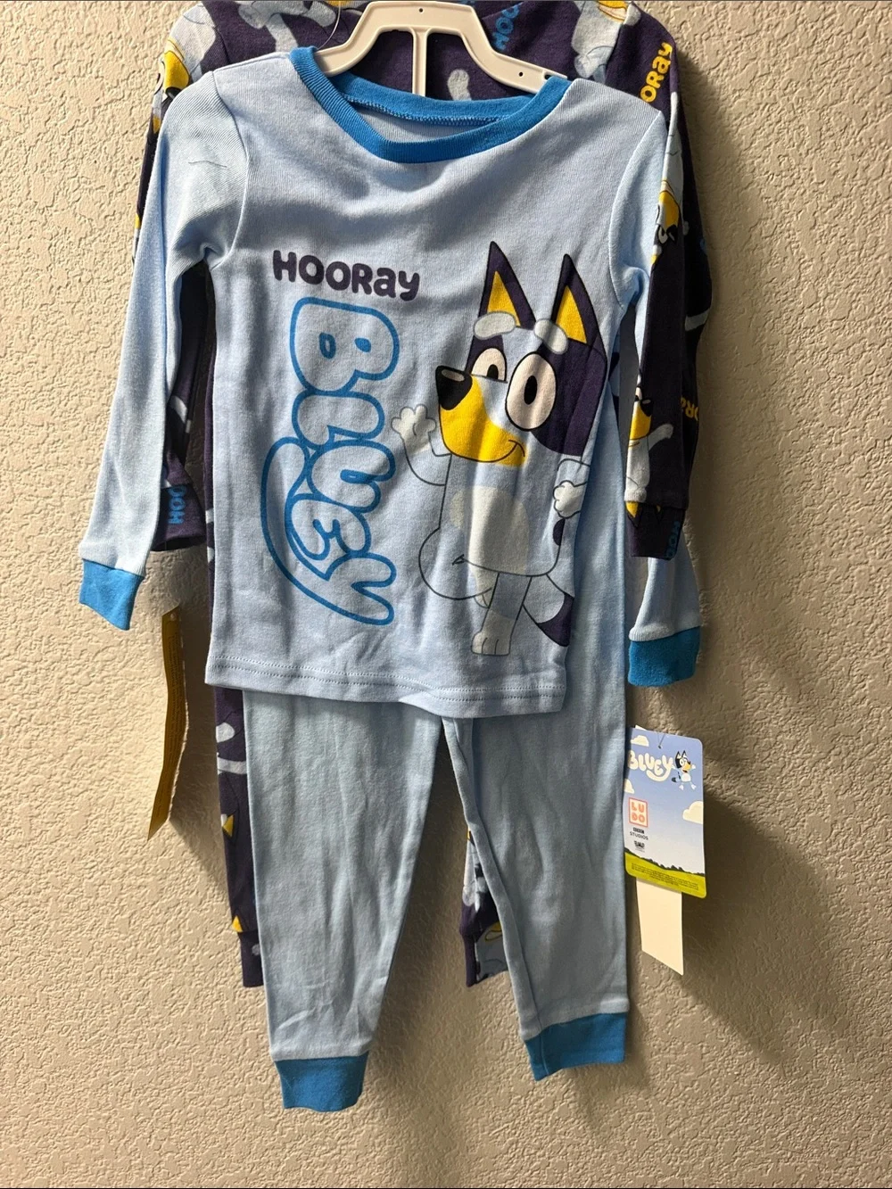 Blue 'Hooray Bluey' Kids Pajama Set 2 sets